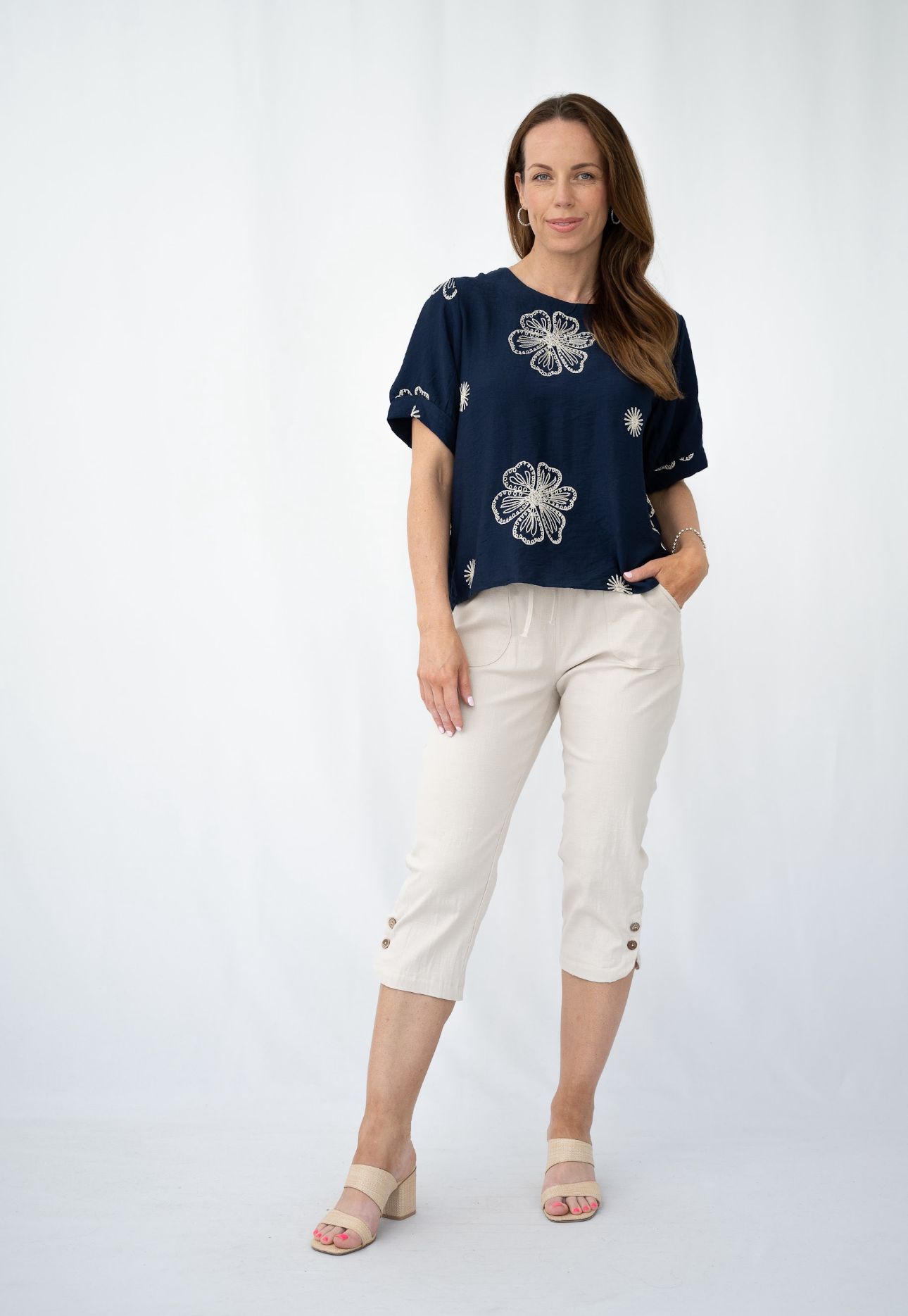 MALLORIE TOP - NAVY