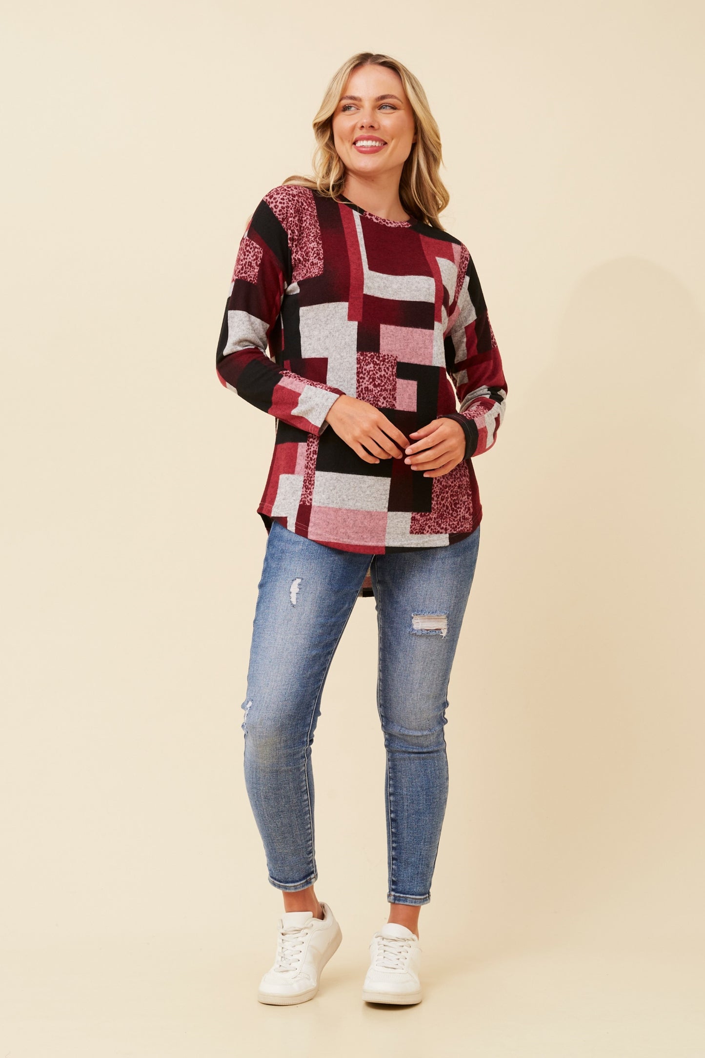 FLORENCE TOP - BURGUNDY
