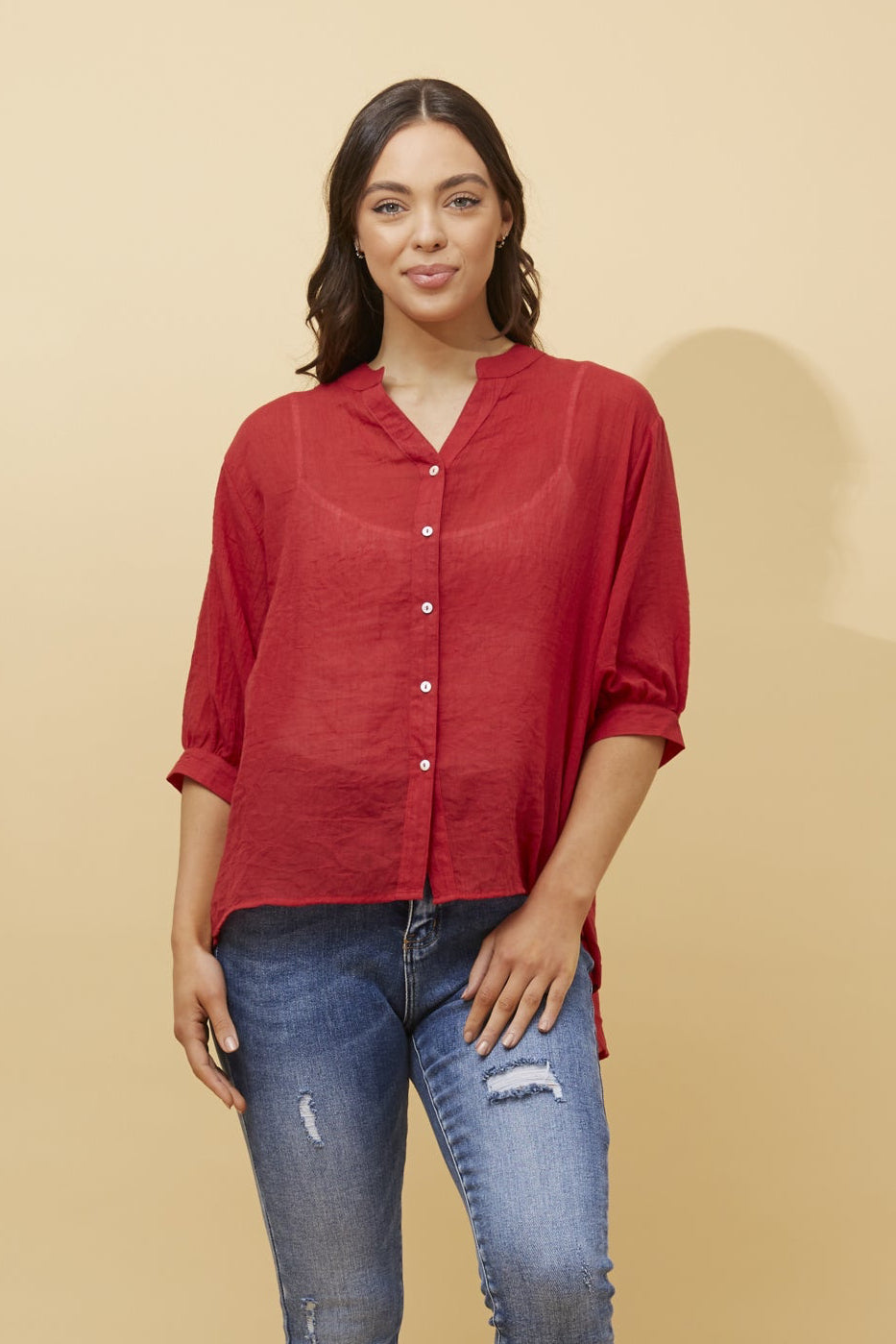 ELAINE TOP - RICH RED