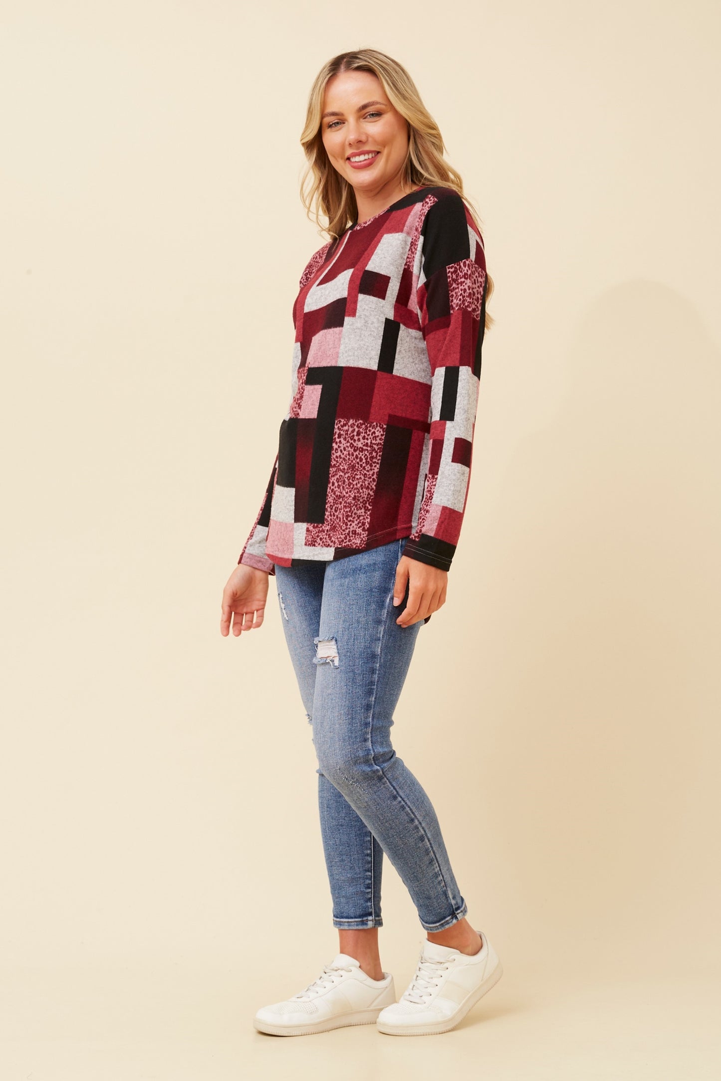 FLORENCE TOP - BURGUNDY