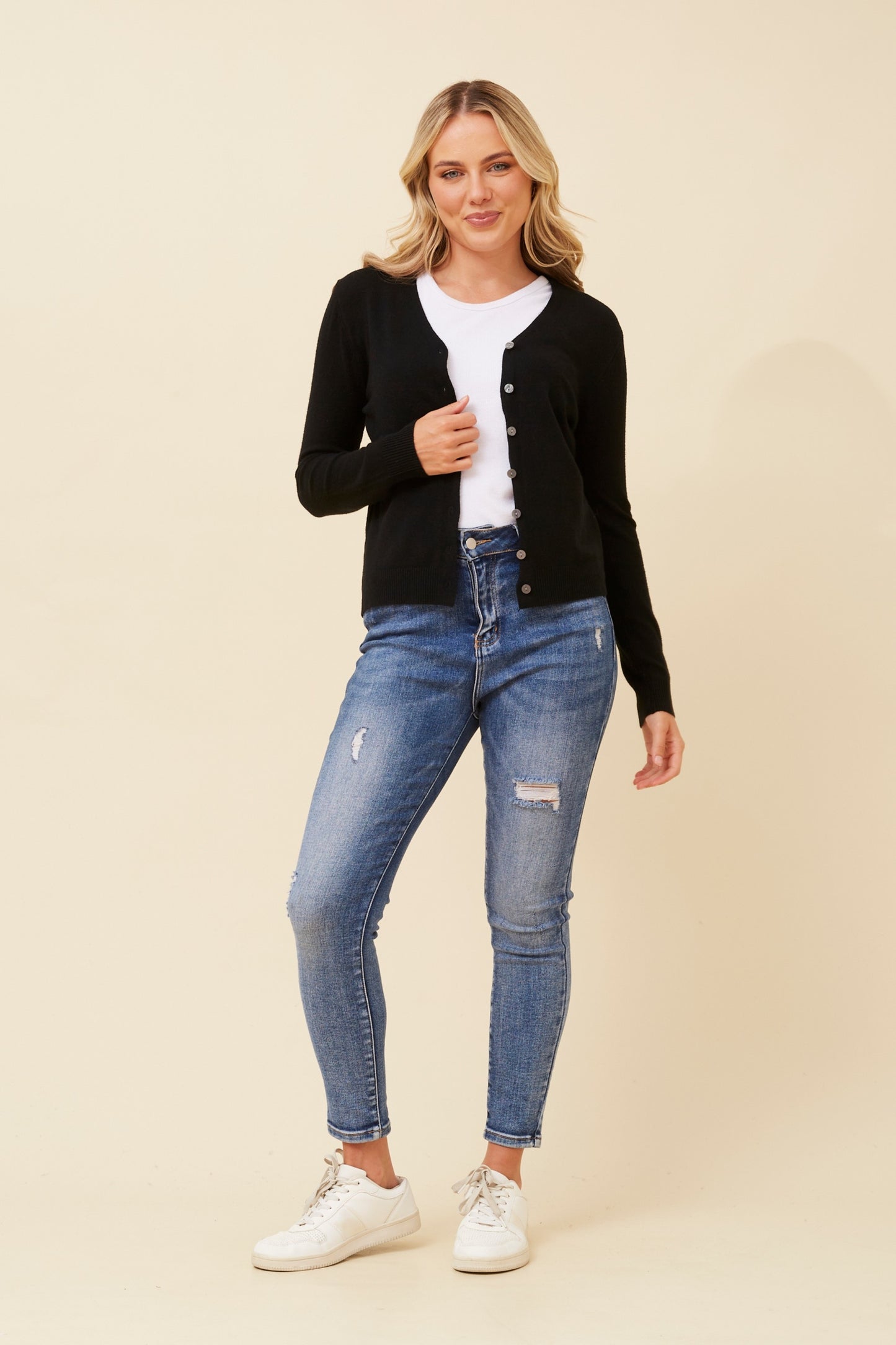 KELSIE KNIT CARDIGAN - BLACK