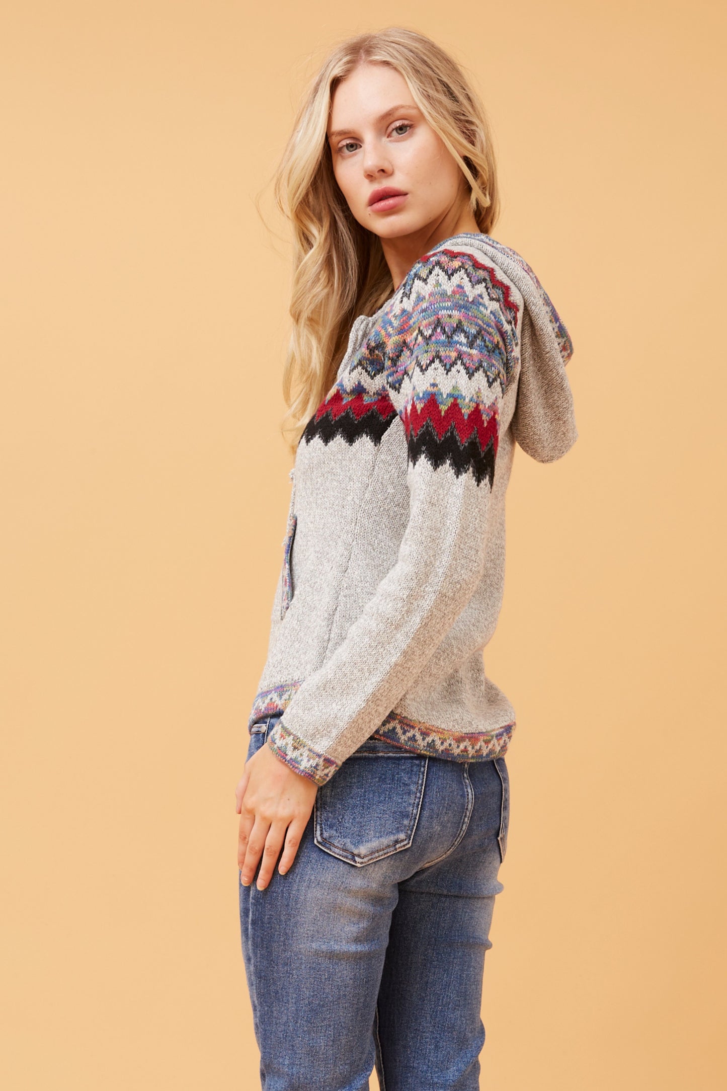 HARRIET KNIT JACKET - LIGHT GREY