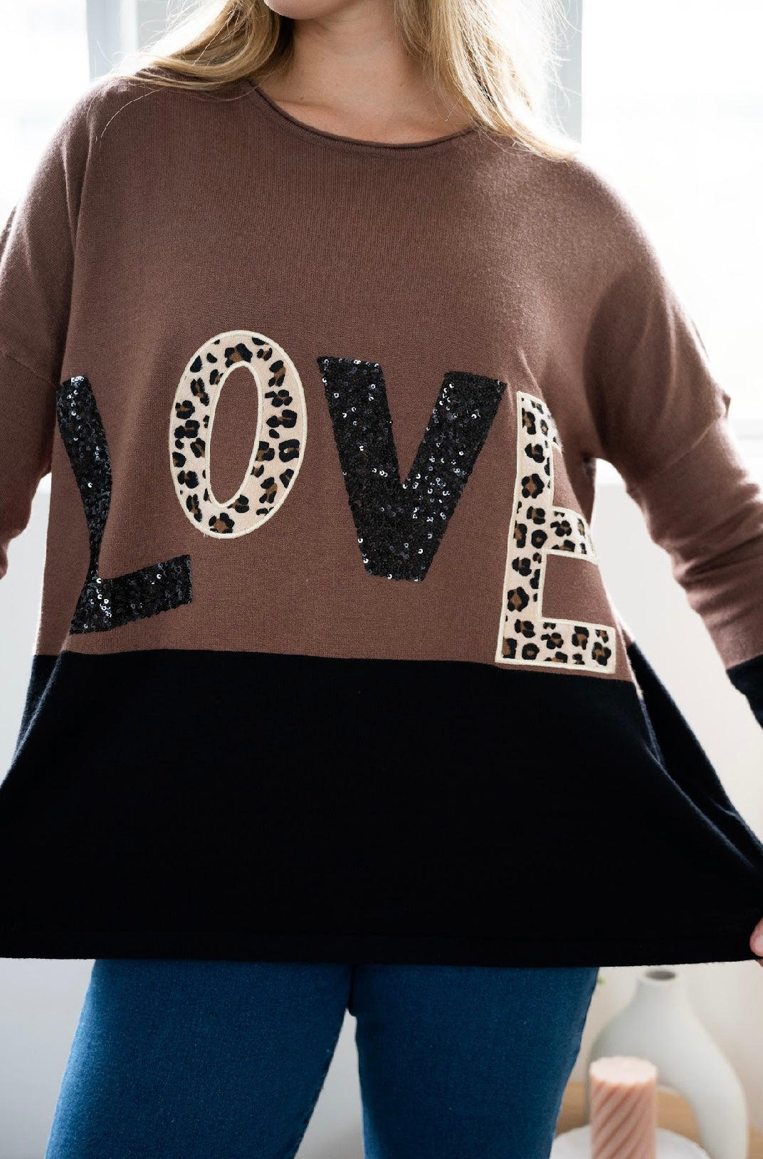 LOVE KNIT JUMPER - BROWN