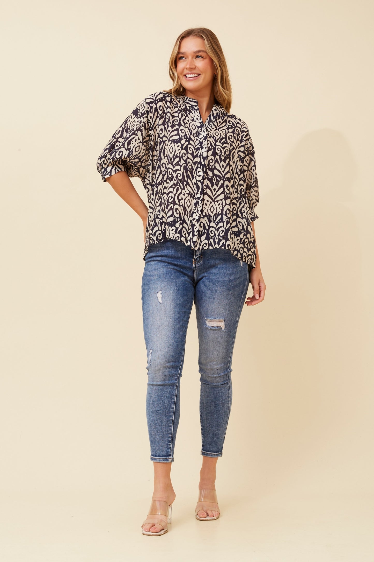 JOELLE TOP - NAVY