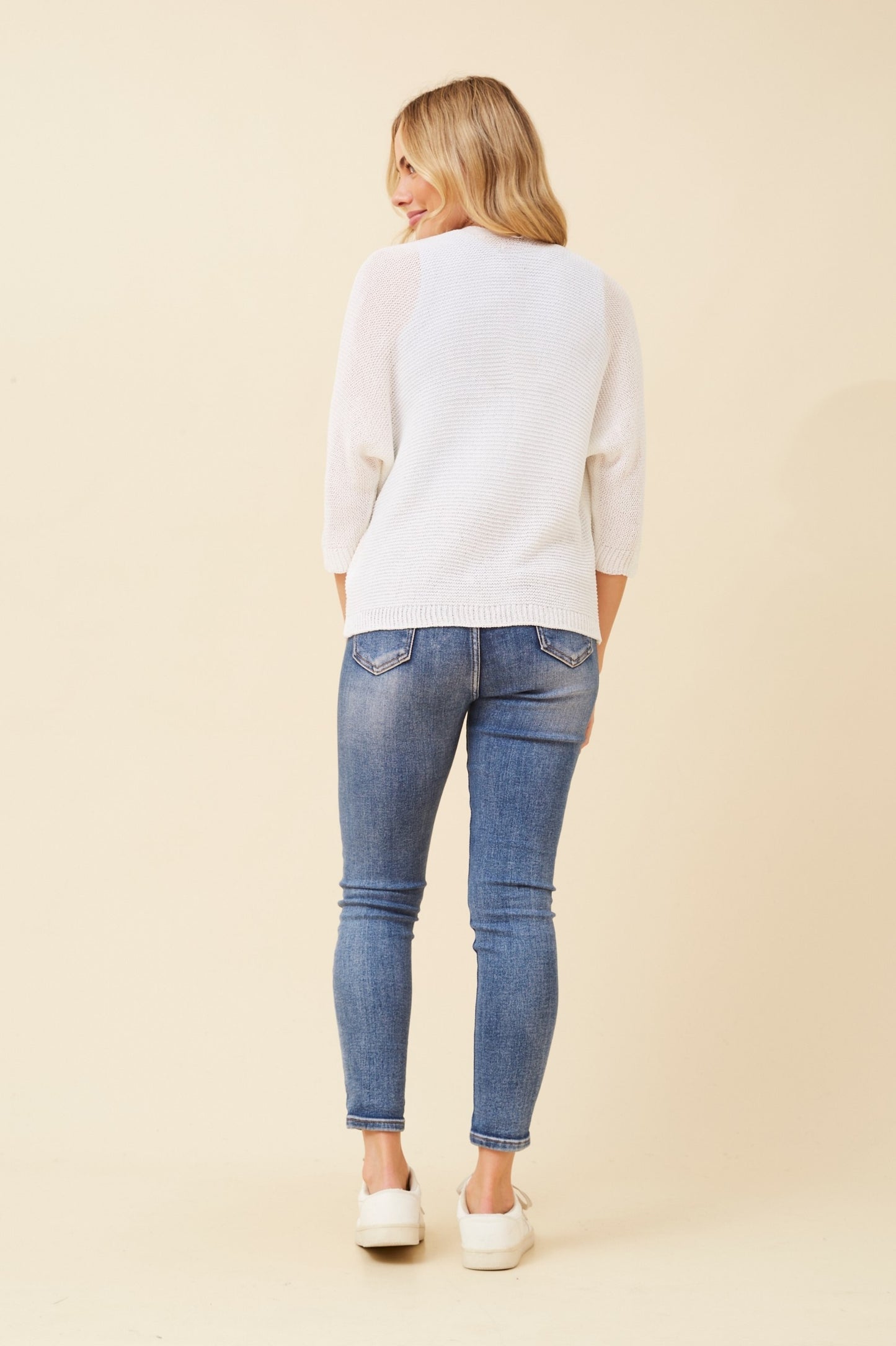 REESE KNIT CARDIGAN - WHITE