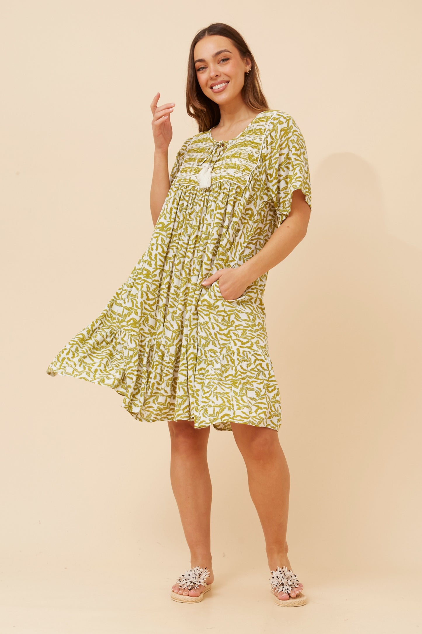 JUDIE MINI DRESS - CHARTREUSE