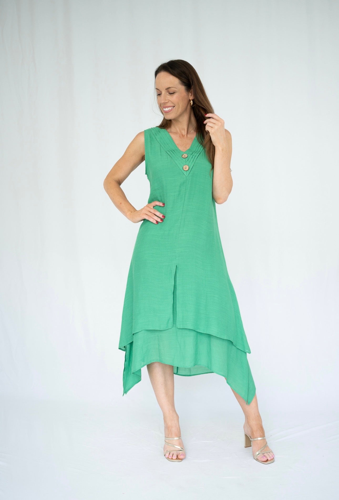 VIVIEN MIDI DRESS - GREEN