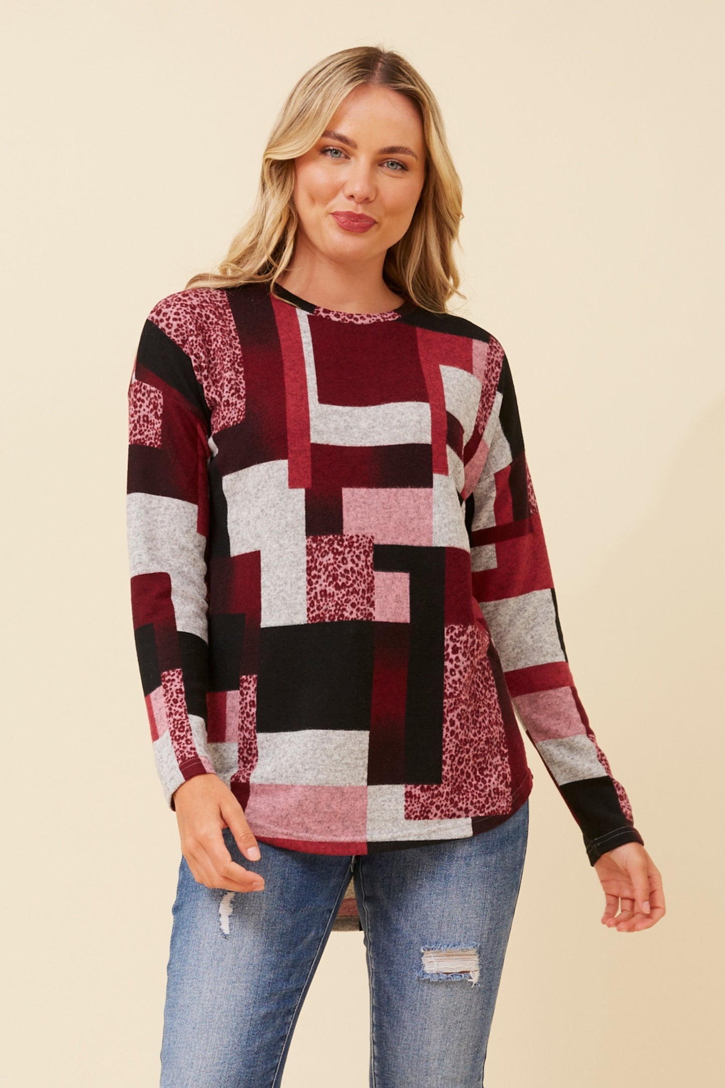 FLORENCE TOP - BURGUNDY