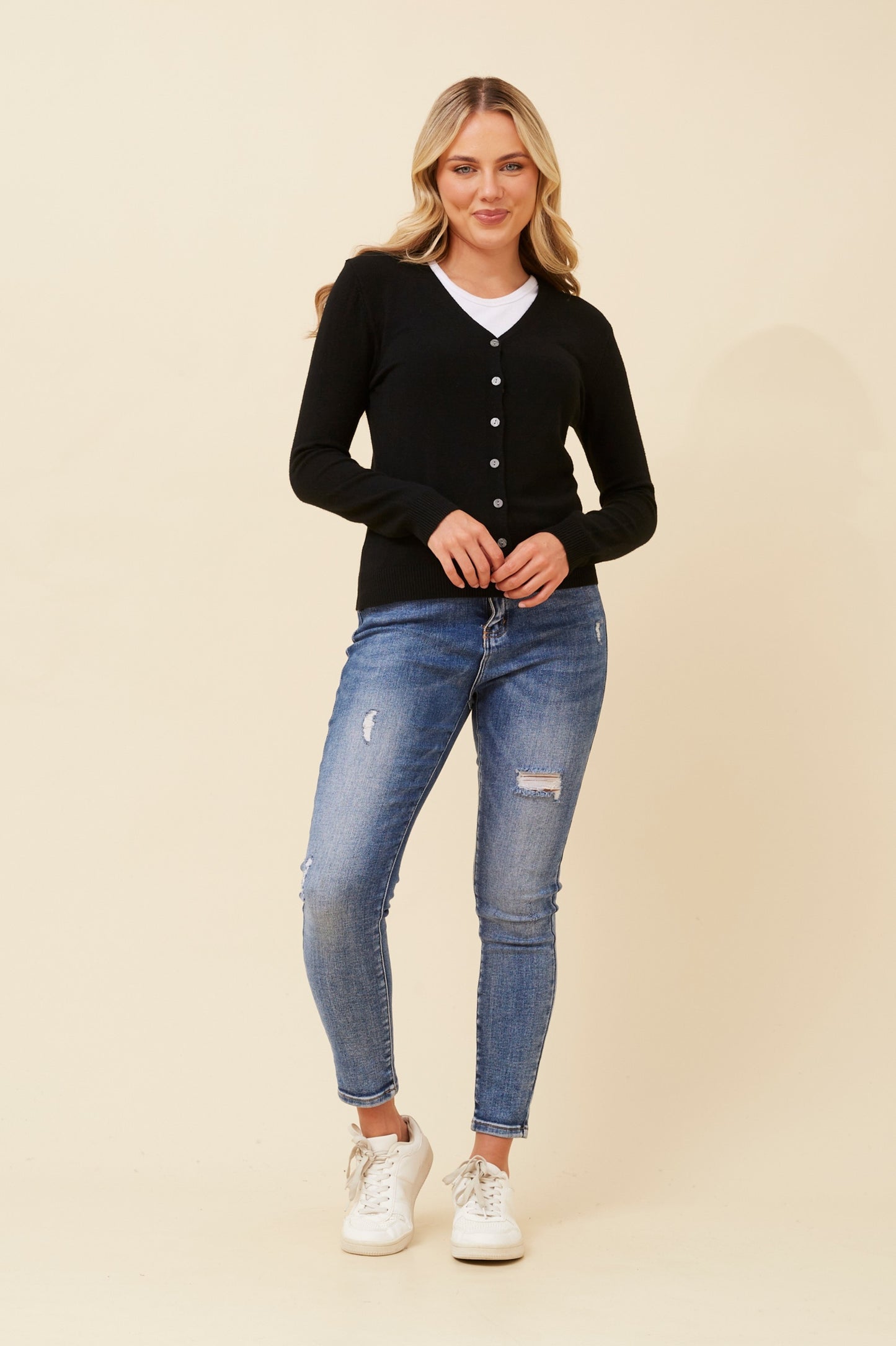 KELSIE KNIT CARDIGAN - BLACK