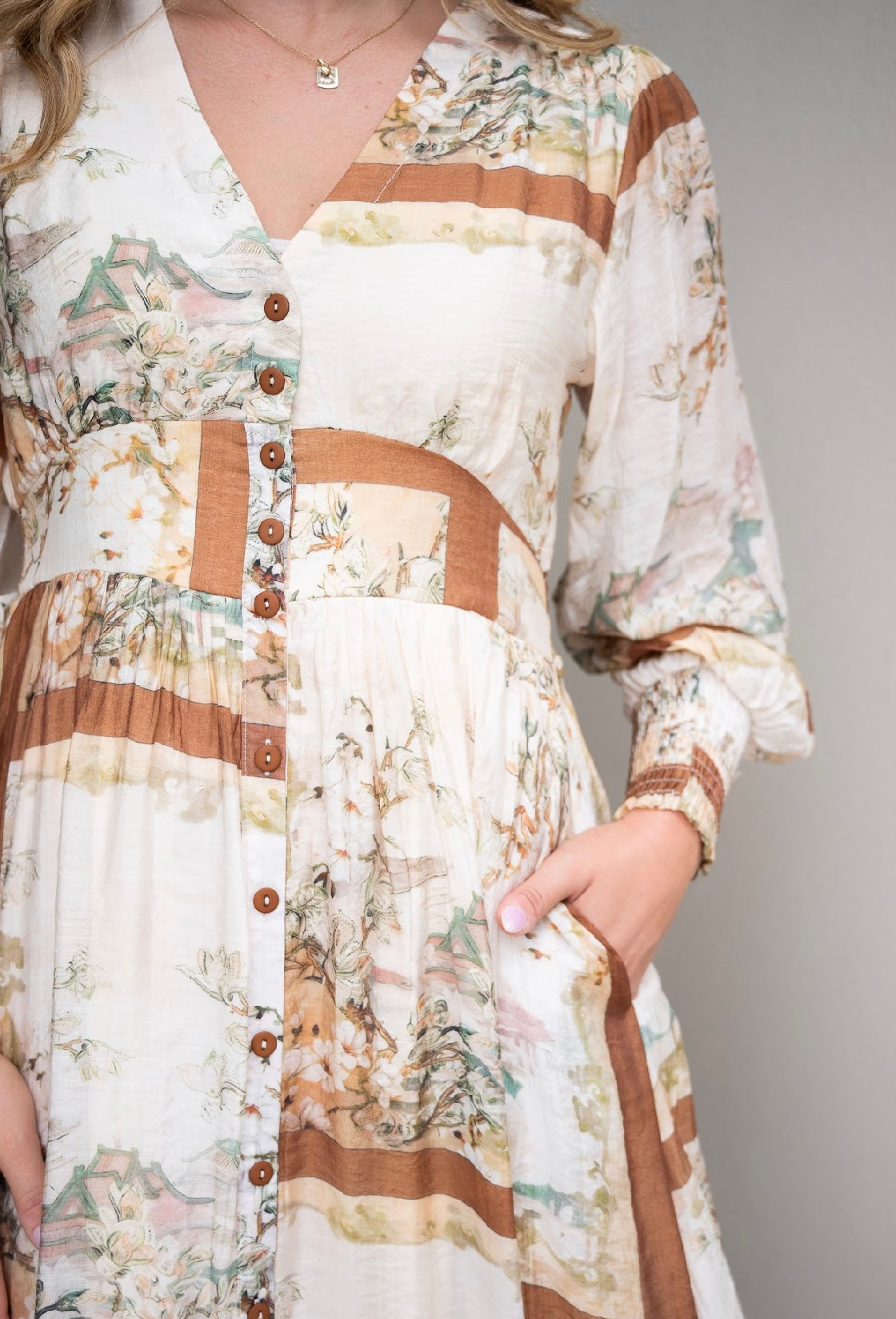 COLETTE MIDI DRESS - TAN