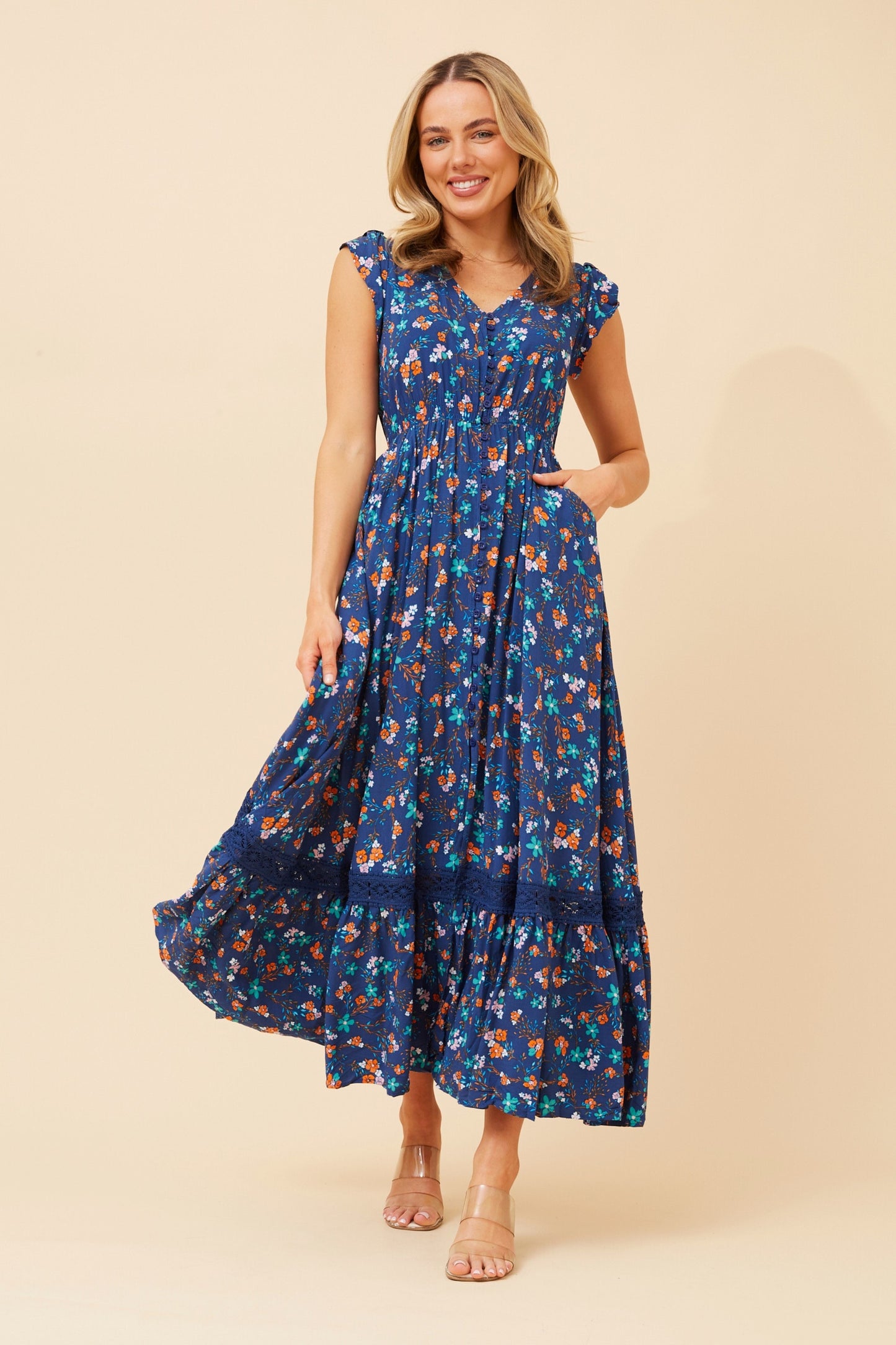 CASSIDY MAXI DRESS - BLUE