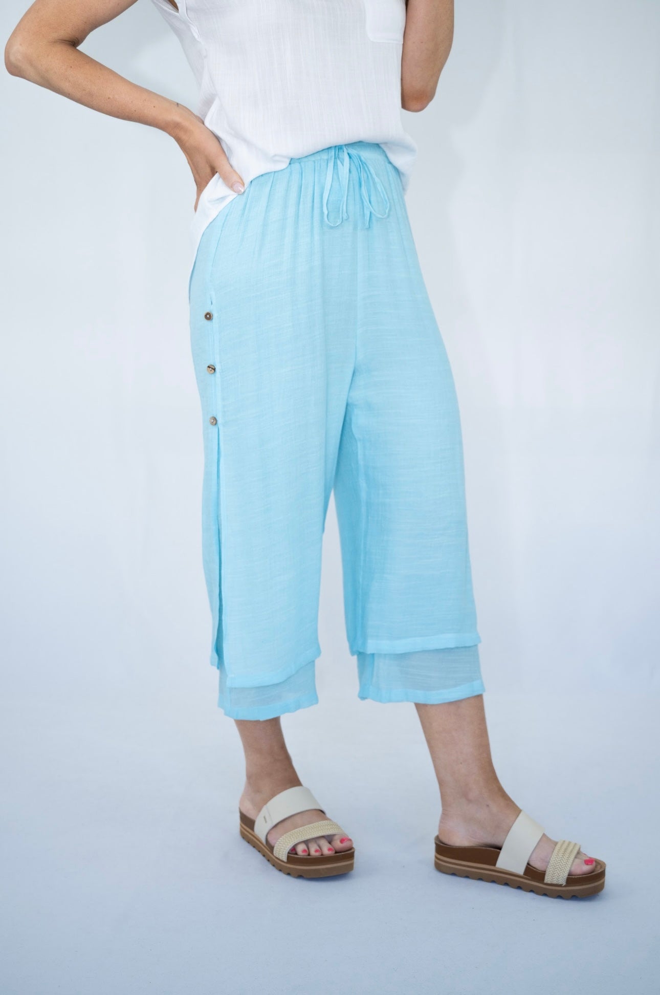 ALINA PANTS - BABY BLUE