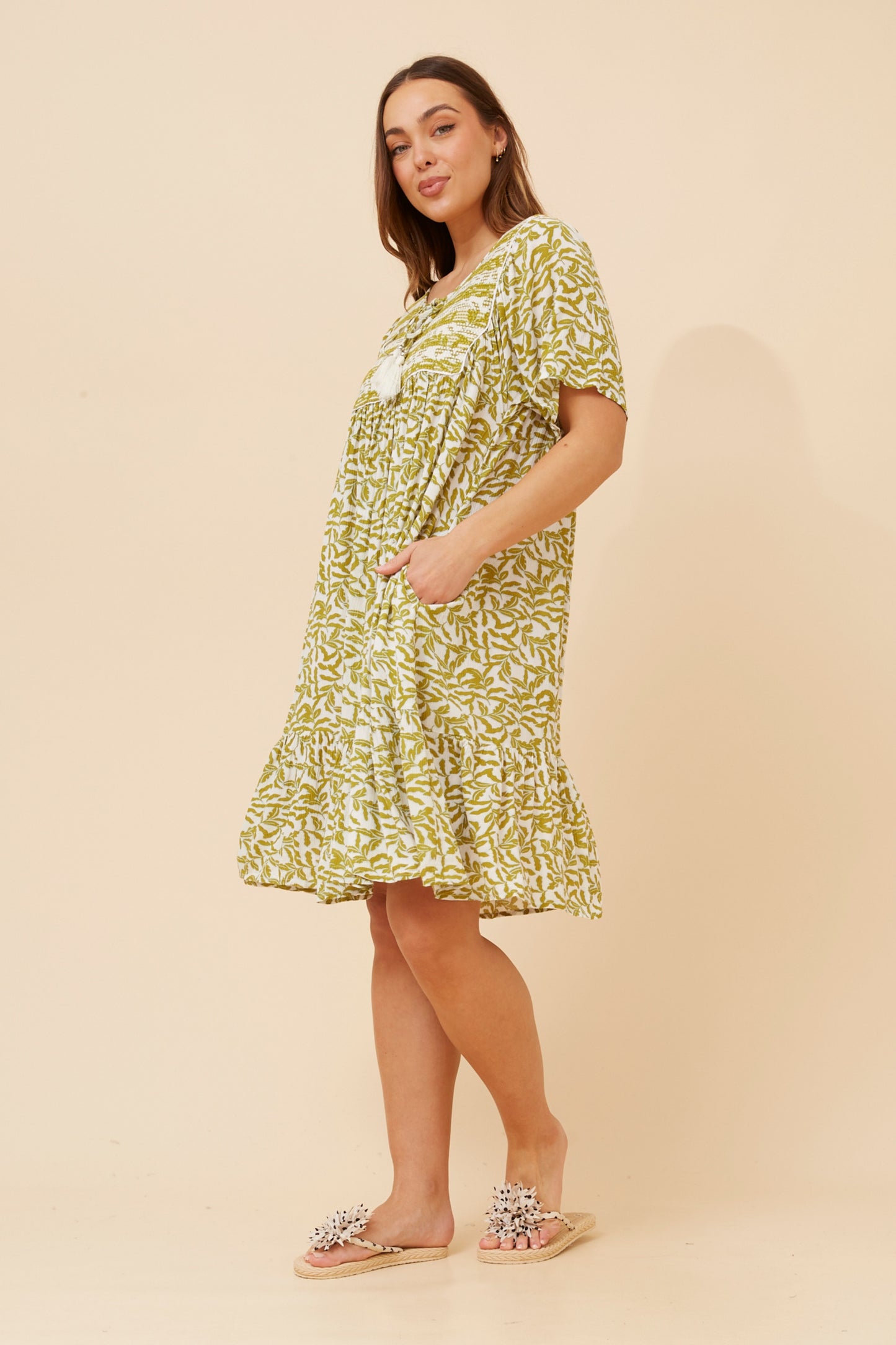 JUDIE MINI DRESS - CHARTREUSE