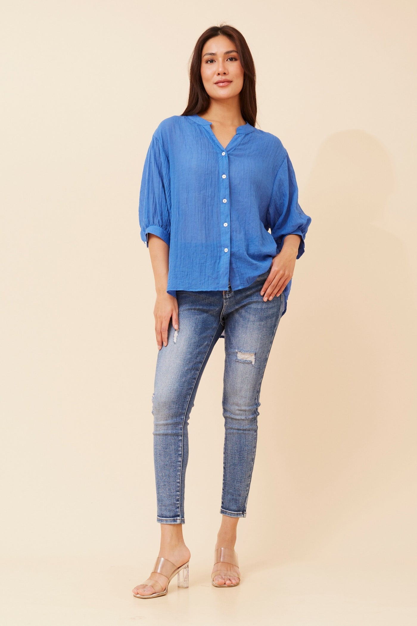 ELAINE TOP - CLASSIC BLUE