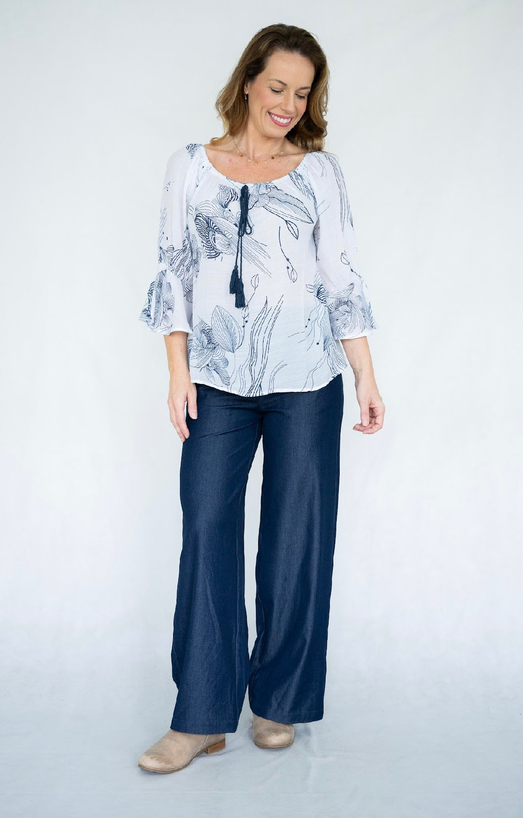 GAIL TOP - NAVY