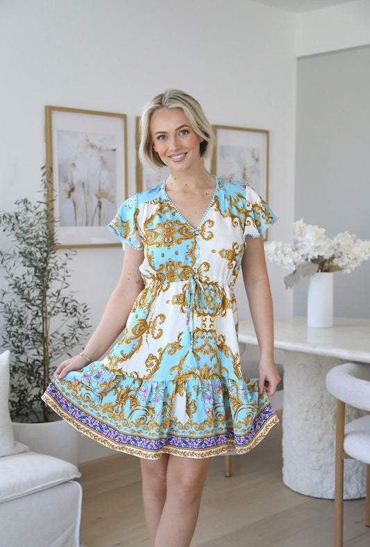 LAYLA MINI DRESS - BLUE