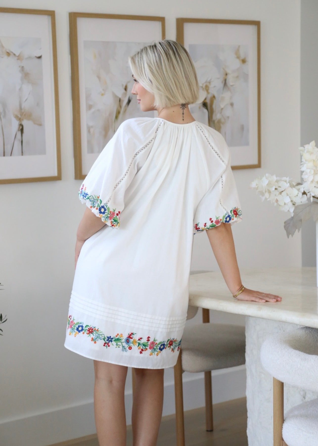 BINDIE MINI DRESS - WHITE