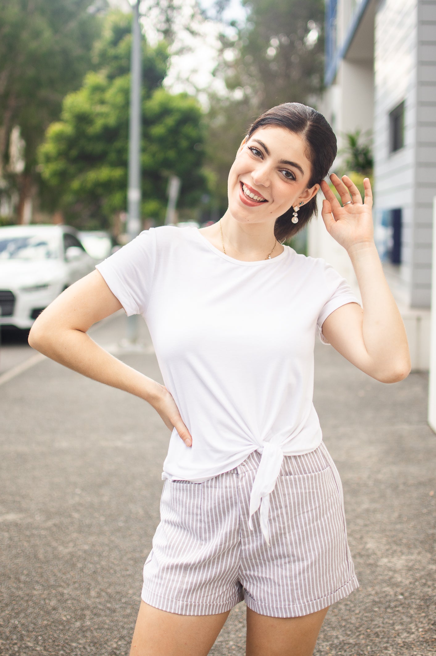 SADIE SHORT-SLEEVE TOP - WHITE