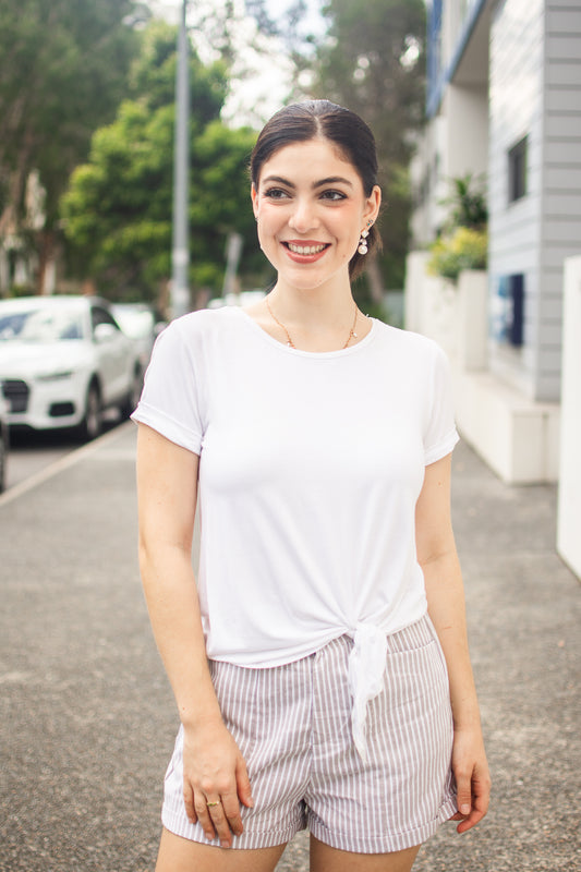 SADIE SHORT-SLEEVE TOP - WHITE