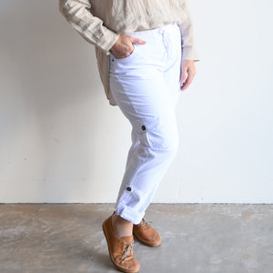 LEELAH CARGO PANTS - WHITE