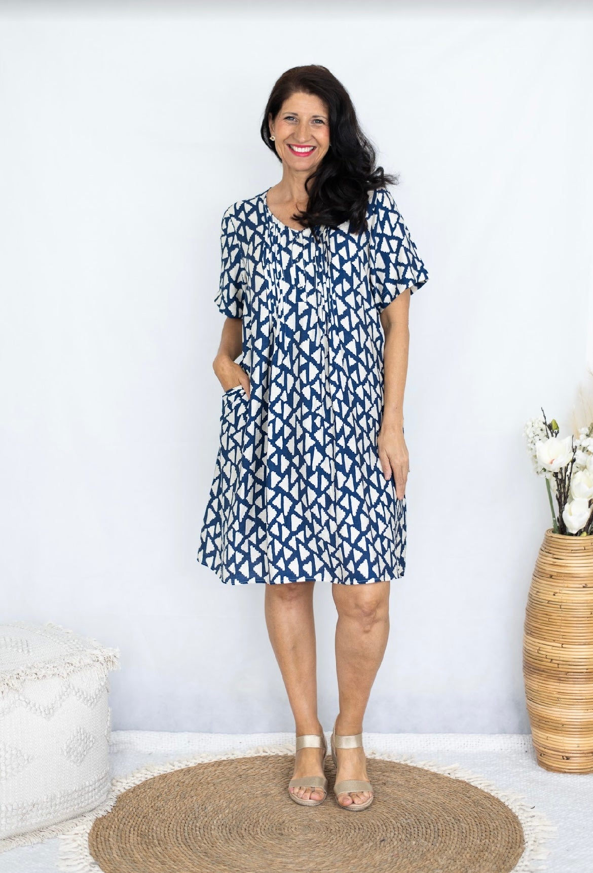 KARLO MINI DRESS - NAVY