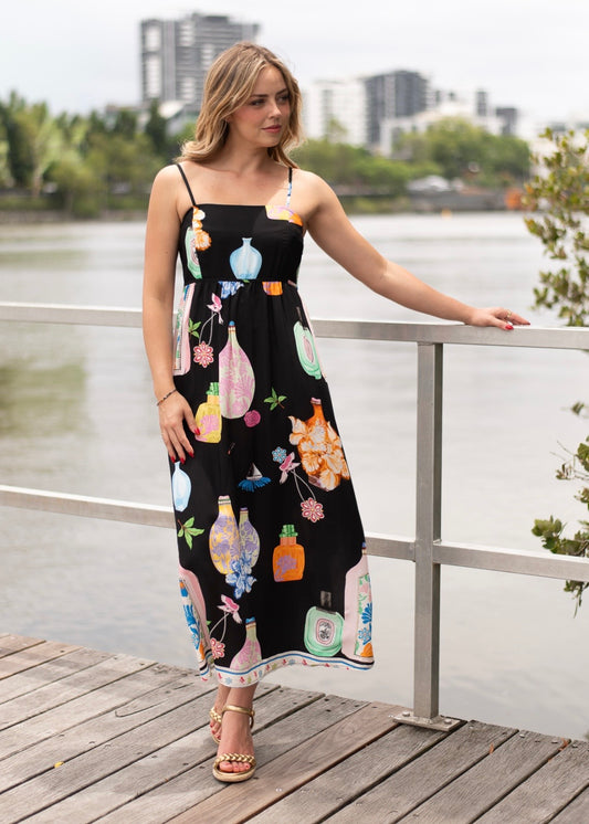MALINA MAXI DRESS - BLACK