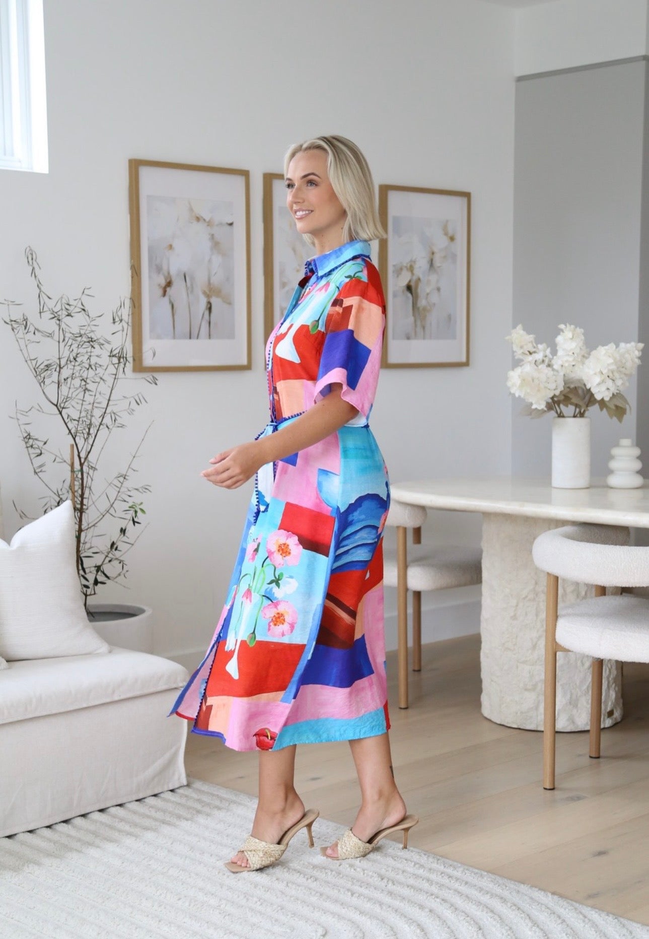 MADDY BELTED MIDI DRESS