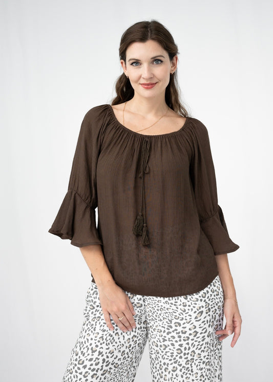 GWEN TOP - CHOCOLATE