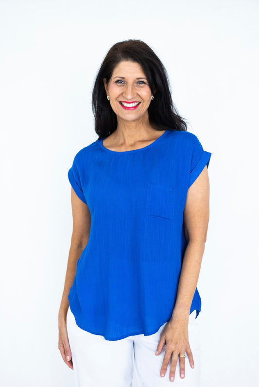 CHLOE TOP - COBALT BLUE