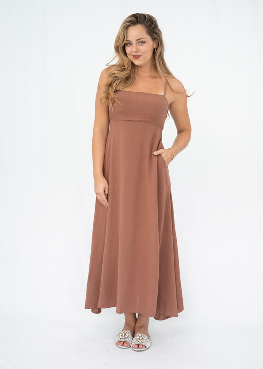 TRIXIE MAXI DRESS - CHOCOLATE