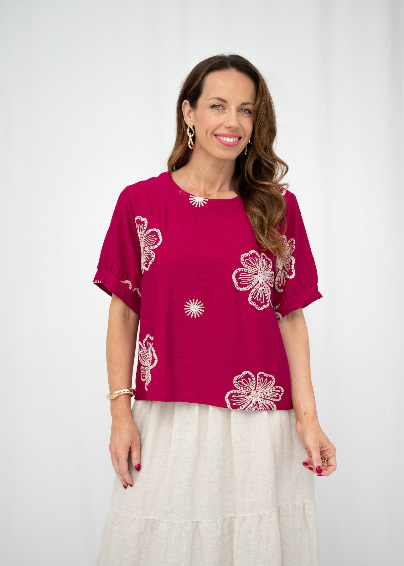 MALLORIE TOP - BURGUNDY