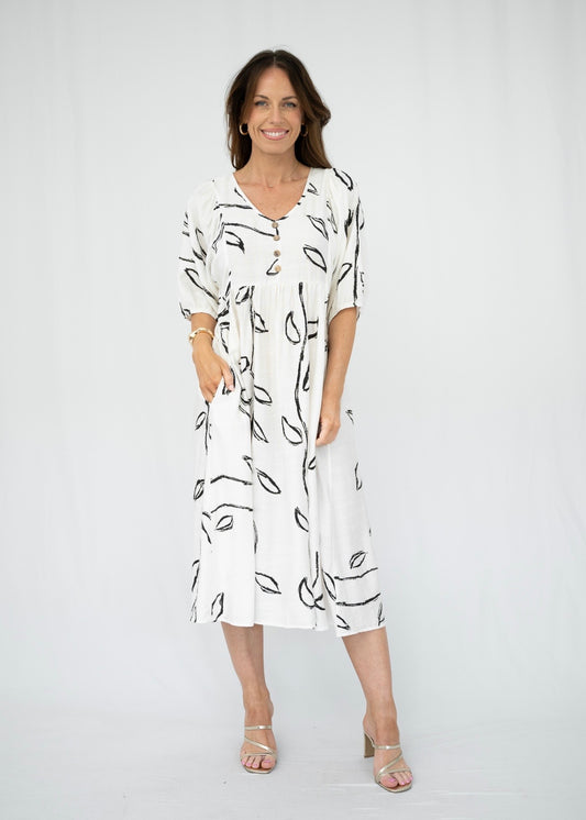 CALISTA MIDI DRESS - WHITE