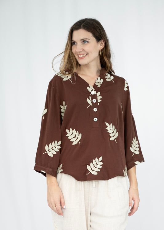 ALICIA TOP - BROWN