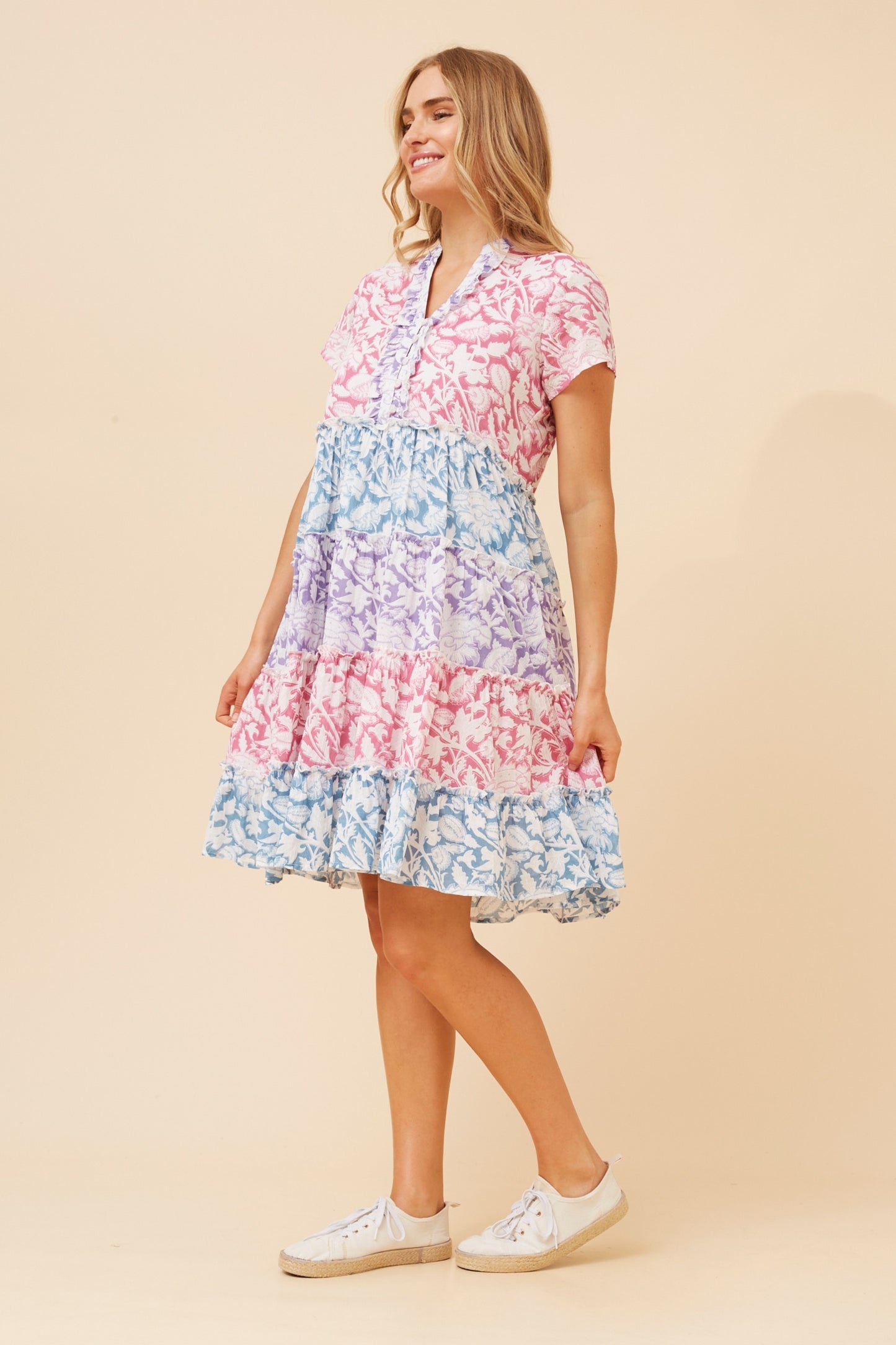 KEISHA MINI DRESS - MULTI PINK