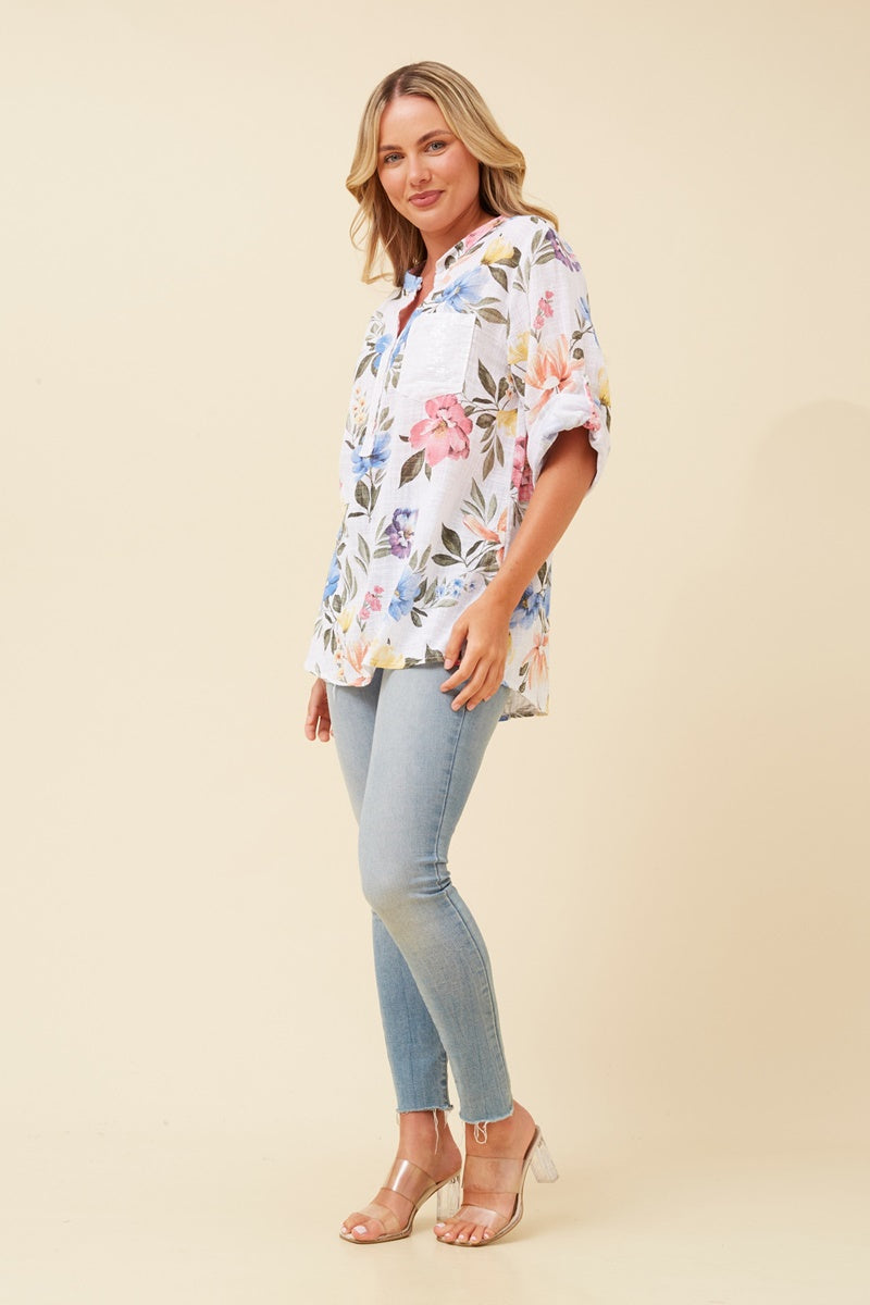 ASHLYNN TOP - WHITE FLORAL