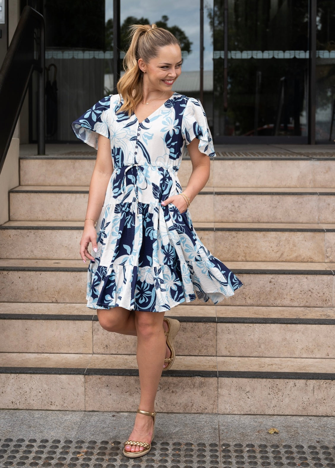 MINDIE MINI DRESS - NAVY