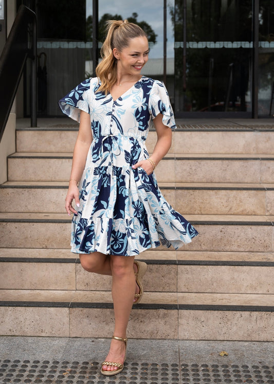 MINDIE MINI DRESS - NAVY