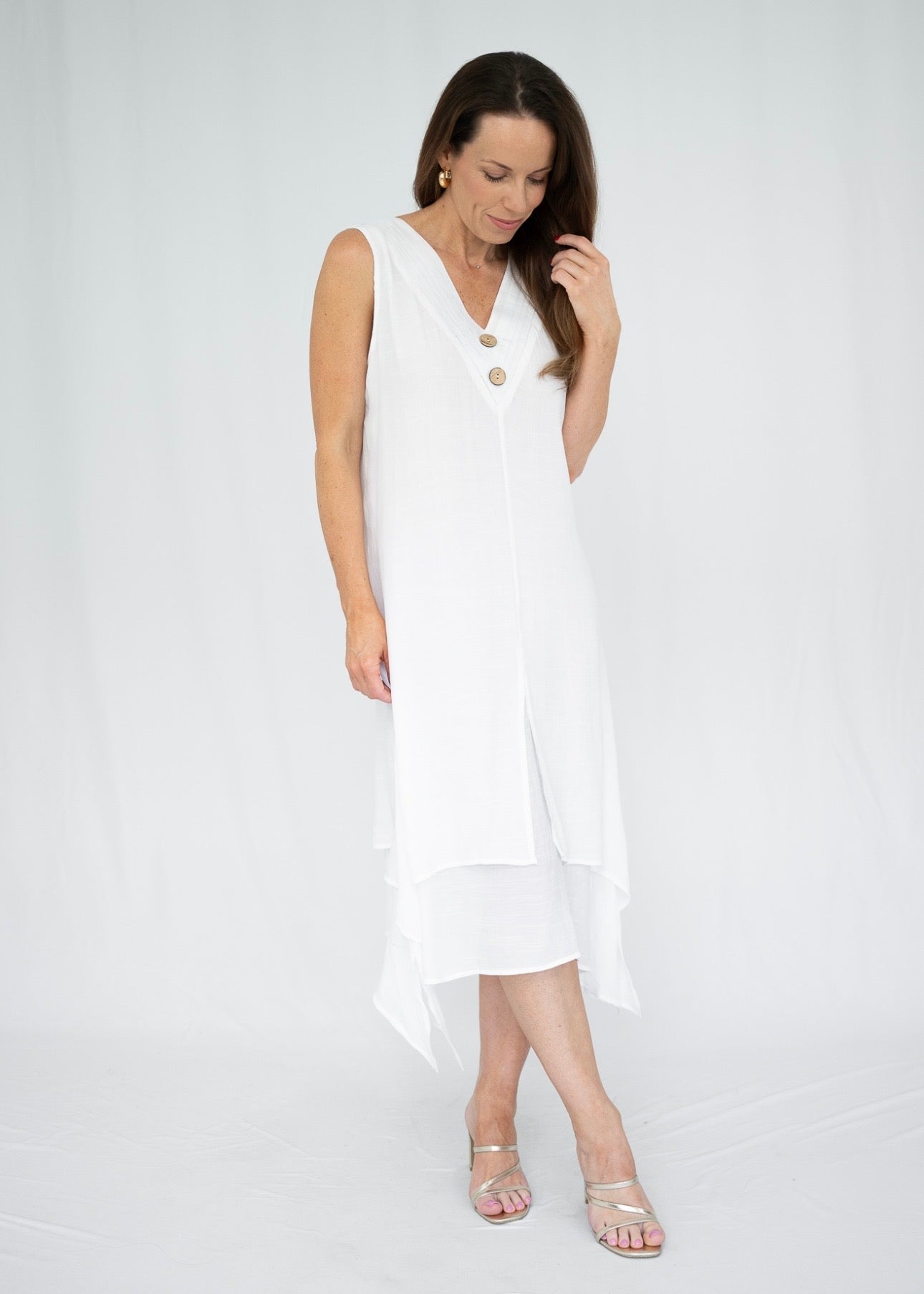 VIVIEN MIDI DRESS - WHITE