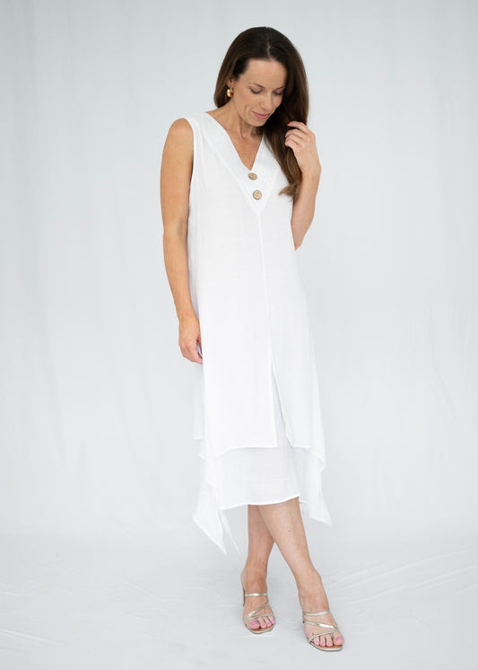VIVIEN MIDI DRESS - WHITE