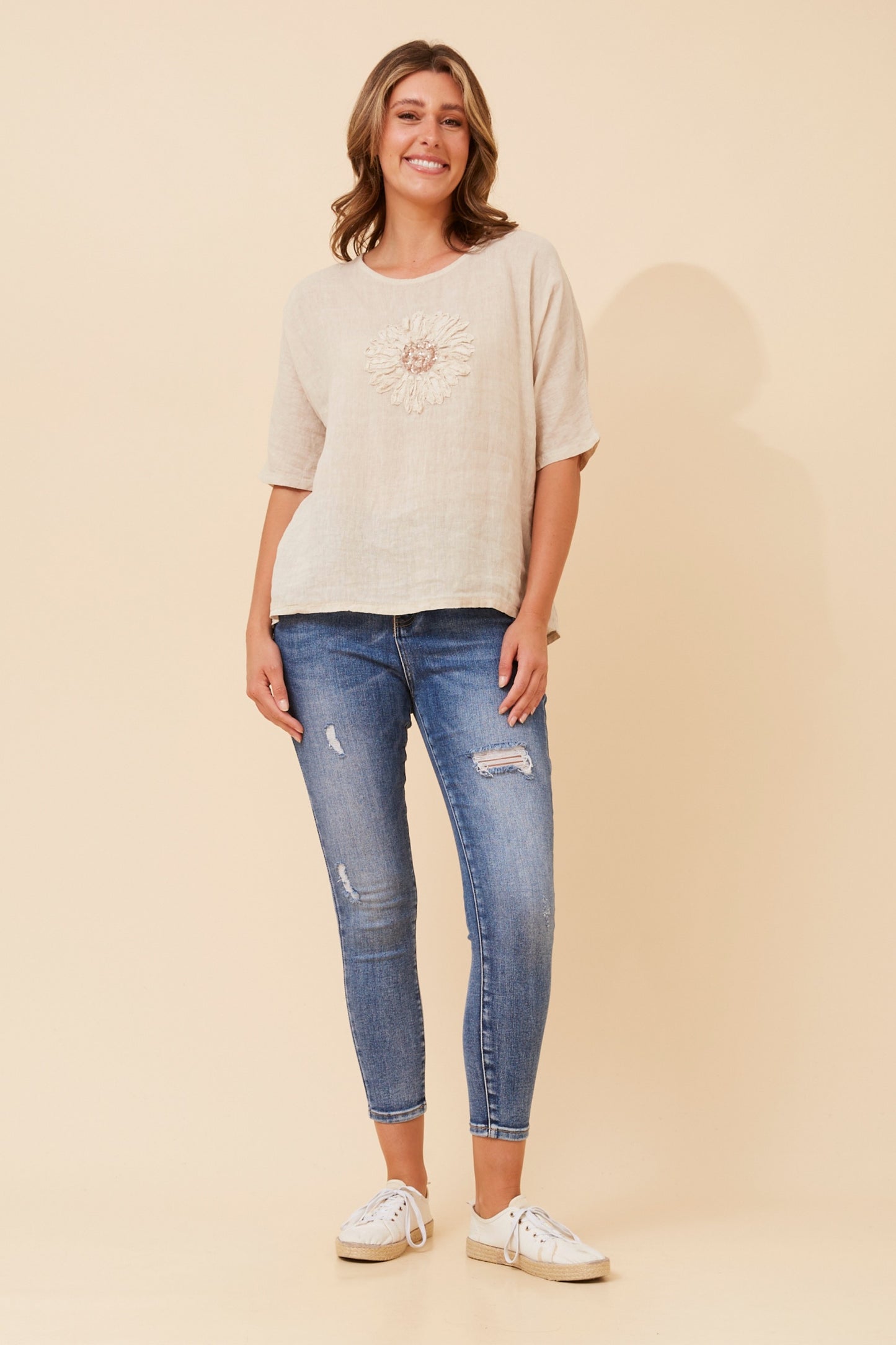 LAUREN TOP - LINEN
