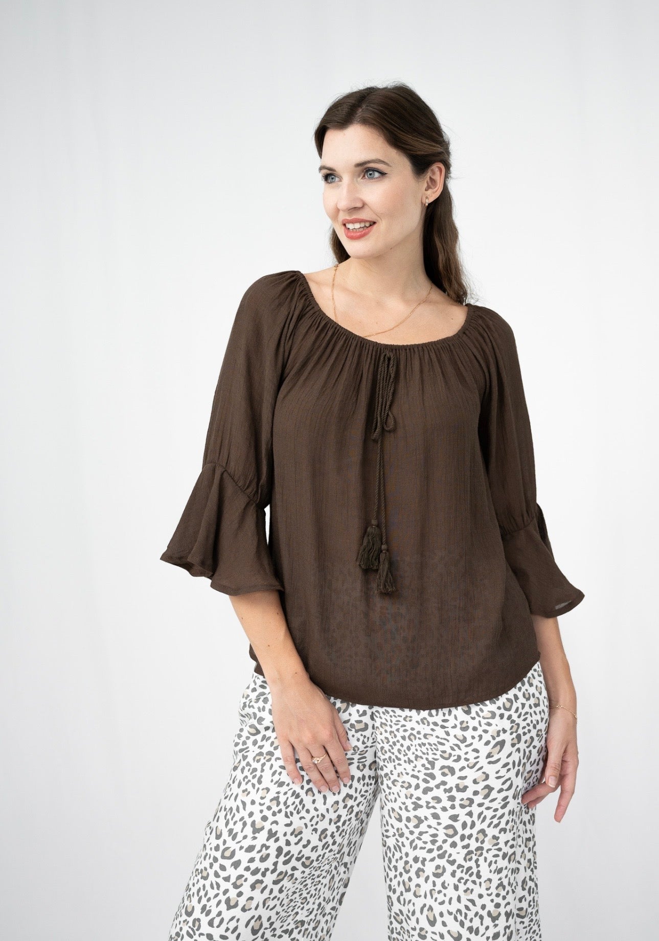 GWEN TOP - CHOCOLATE