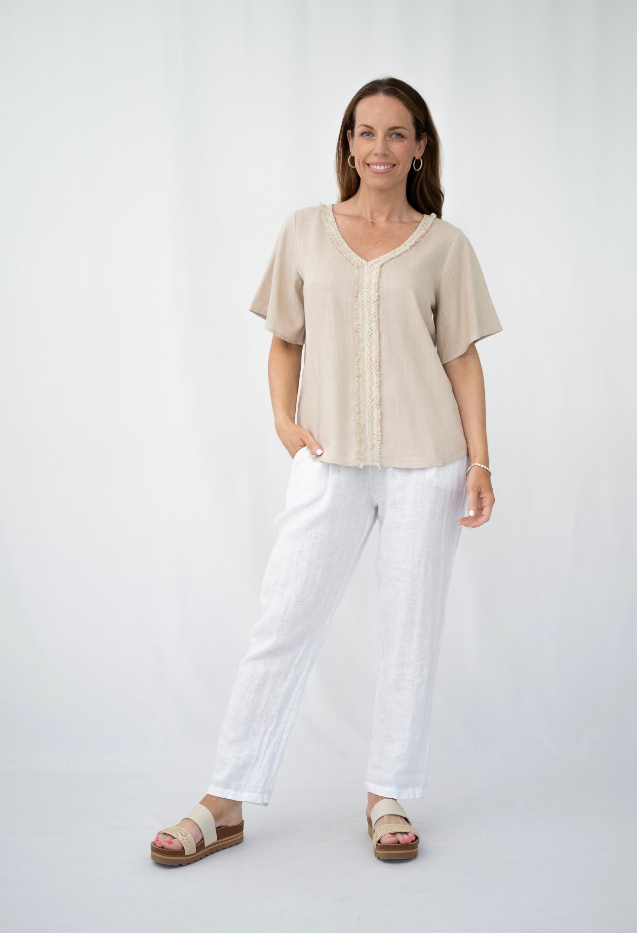 EVELYN TOP - TAUPE