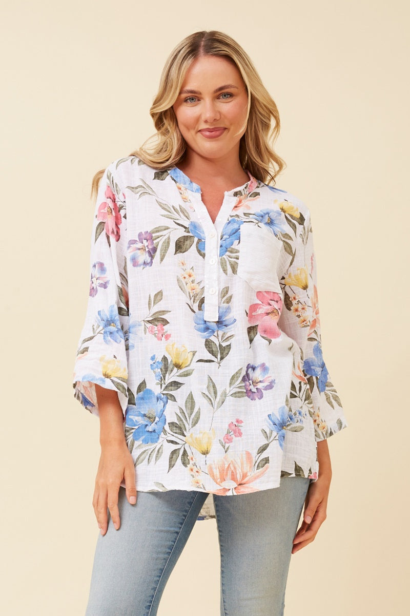 ASHLYNN TOP - WHITE FLORAL