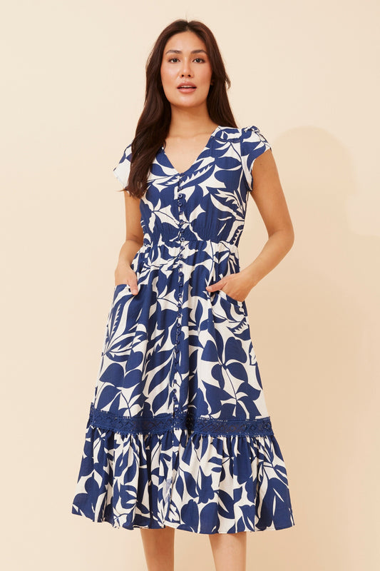 CASSIDY MIDI DRESS - BLUE