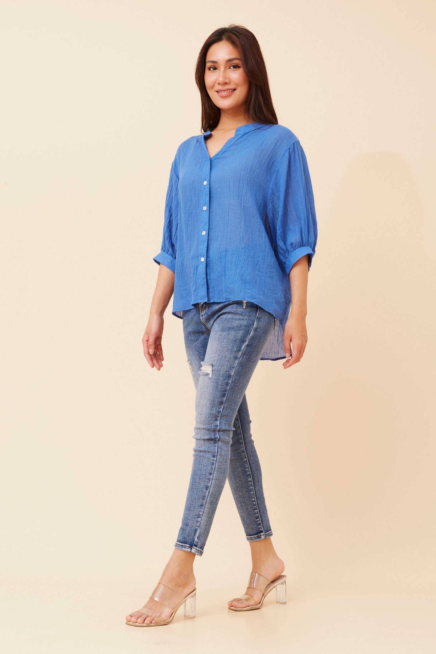 ELAINE TOP - CLASSIC BLUE