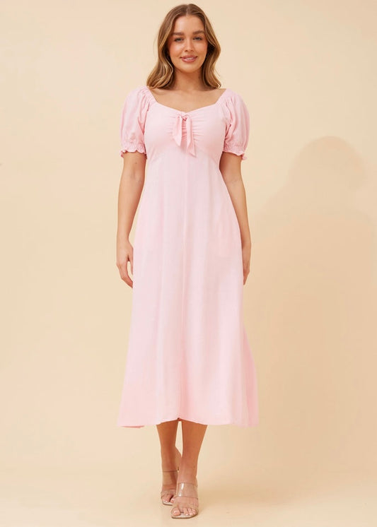WINONA MIDI DRESS - POWDER PINK