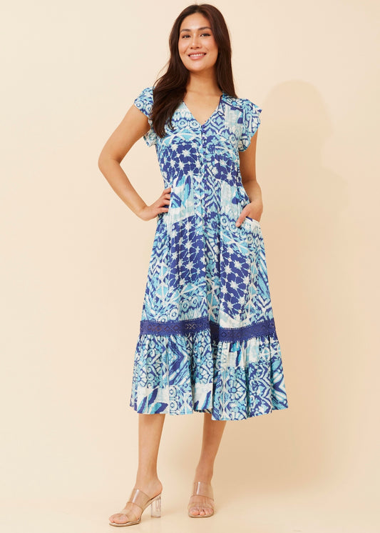 CASSIDY MIDI DRESS - BLUE