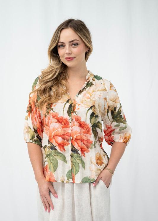 RHIANNAN TOP - CORAL