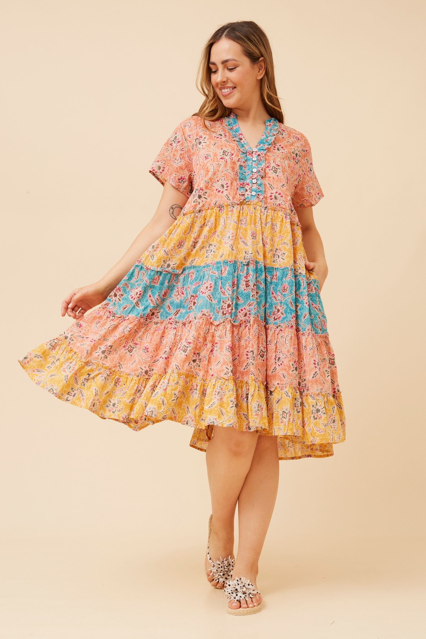 KEISHA MINI DRESS - CORAL