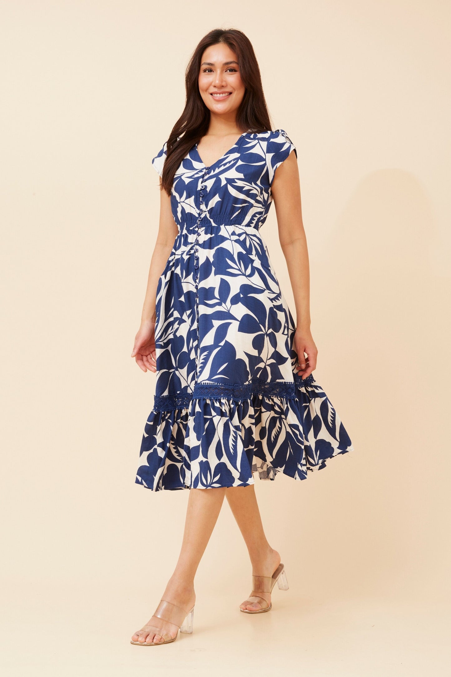 CASSIDY MIDI DRESS - BLUE